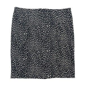 Michael Kors Womens Mini Pencil Skirt Black Size LG Black and White Gold Zipper